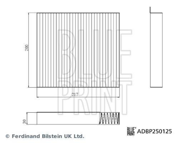 BLUE PRINT Filter, Innenraumluft ADBP250125