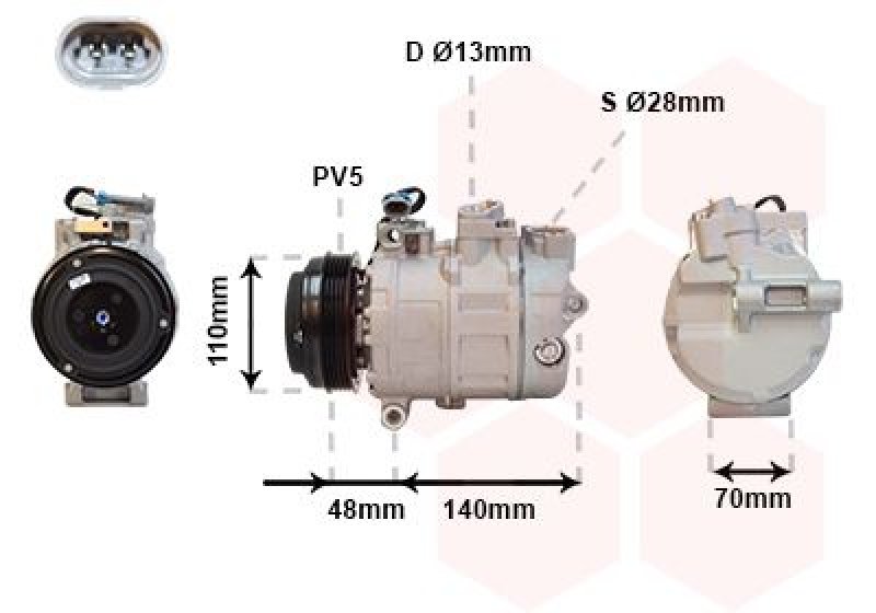 VAN WEZEL Compressor, air conditioning