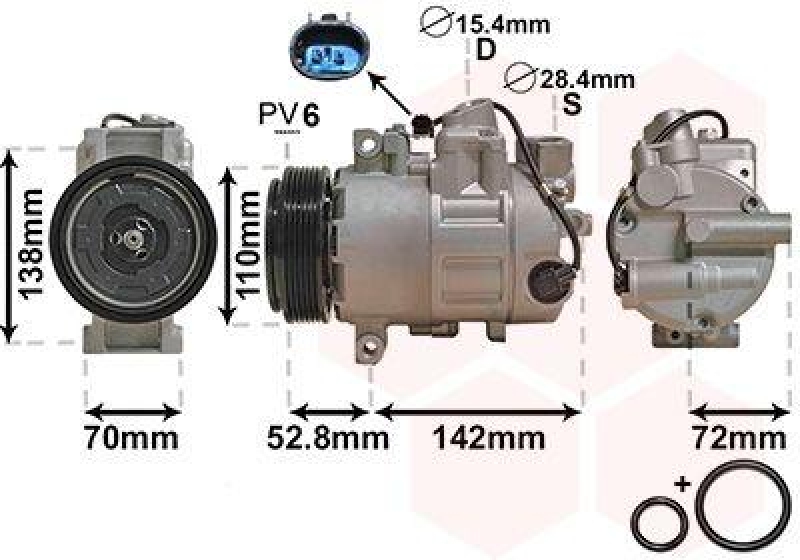 VAN WEZEL Kompressor, Klimaanlage *** IR PLUS *** 0600K415
