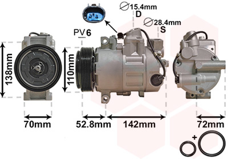 VAN WEZEL Kompressor, Klimaanlage *** IR PLUS ***