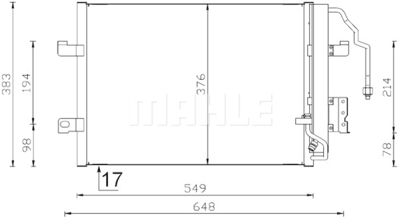 MAHLE Condenser, air conditioning BEHR
