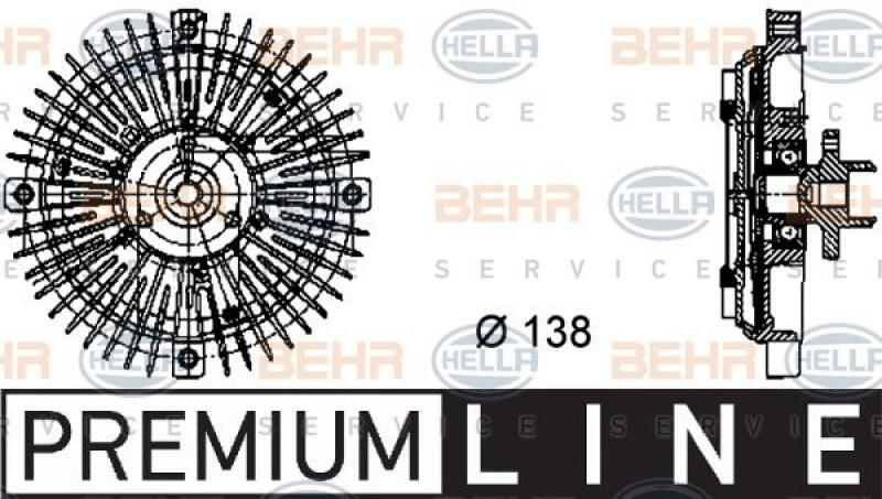 HELLA Clutch, radiator fan BEHR HELLA SERVICE *** PREMIUM LINE ***