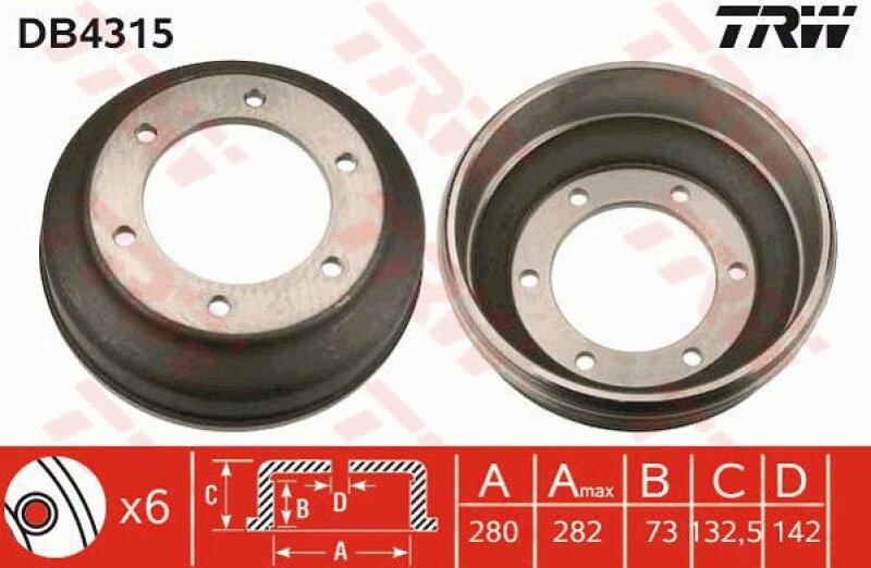 2x TRW Bremstrommel