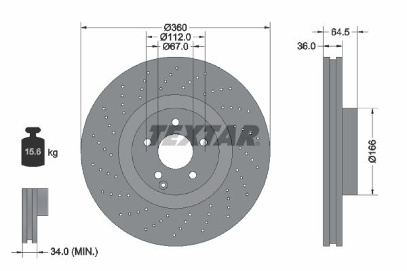 2x TEXTAR Bremsscheibe PRO+