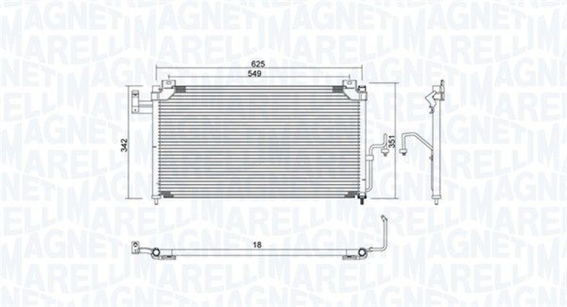 MAGNETI MARELLI Kondensator, Klimaanlage