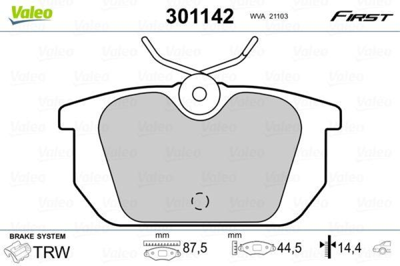 VALEO Bremsbelagsatz, Scheibenbremse ESSENTIAL 301142