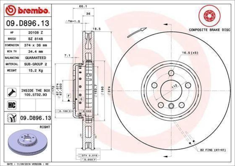 BREMBO Bremsscheibe TWO-PIECE DISCS LINE