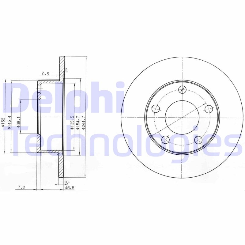 2x DELPHI Bremsscheibe