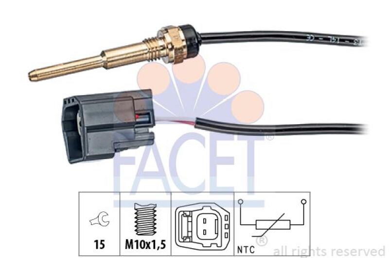 FACET Sensor, coolant temperature Made in Italy - OE Equivalent