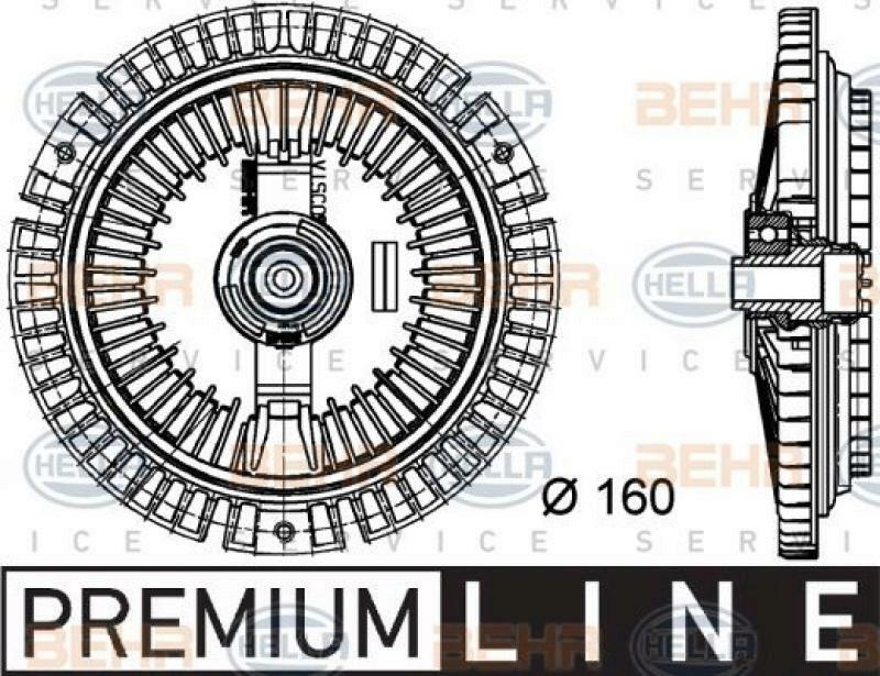HELLA Clutch, radiator fan BEHR HELLA SERVICE *** PREMIUM LINE ***