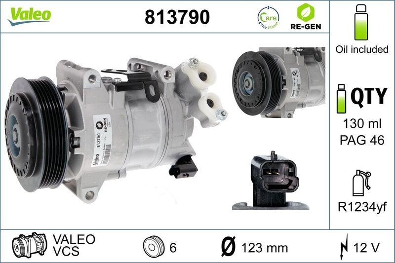 VALEO Kompressor, Klimaanlage VALEO RE-GEN AT 813790