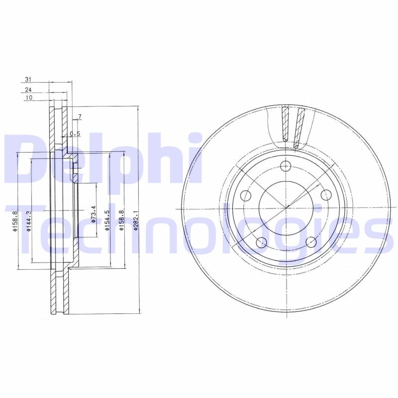 2x DELPHI Bremsscheibe