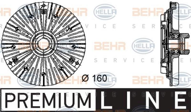 HELLA Clutch, radiator fan BEHR HELLA SERVICE *** PREMIUM LINE ***