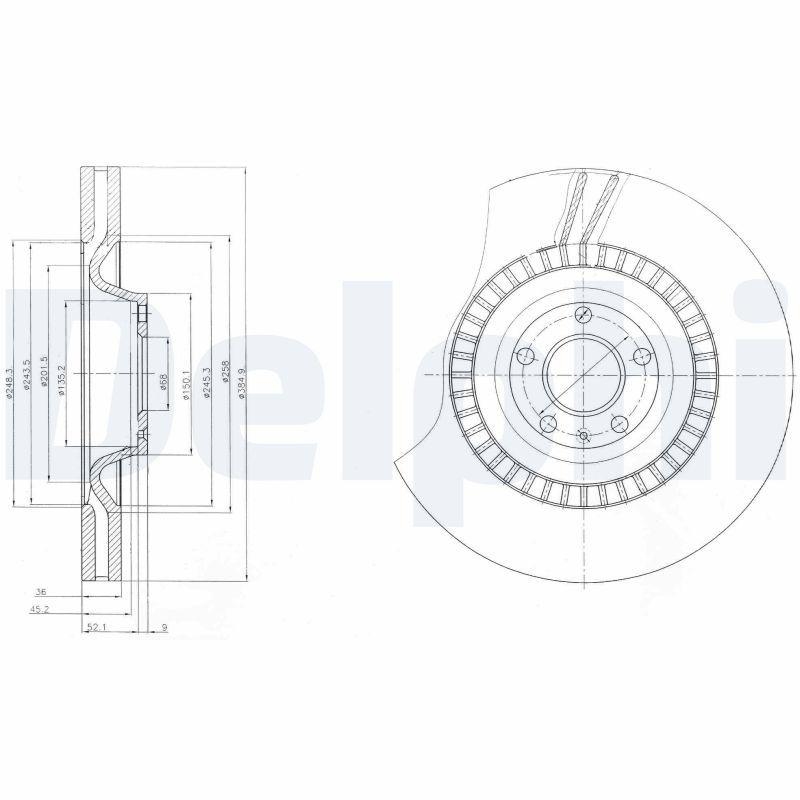 2x DELPHI Bremsscheibe