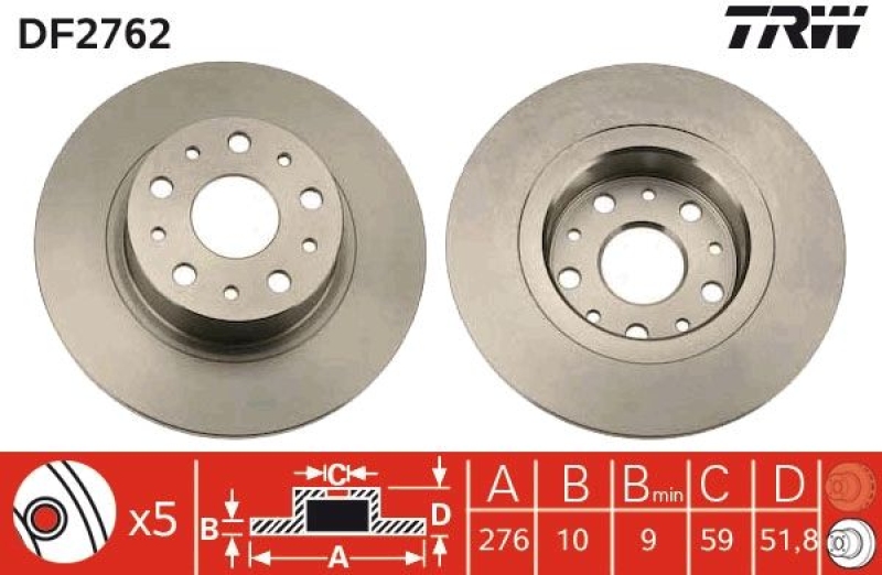 2x TRW Brake Disc