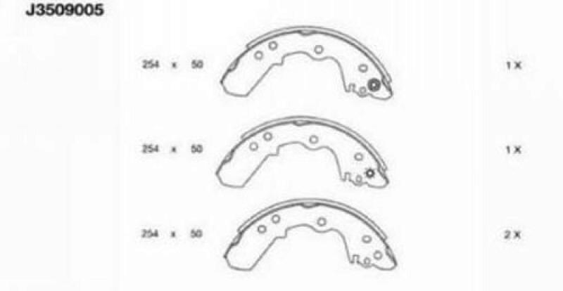 NIPPARTS Brake Shoe Set