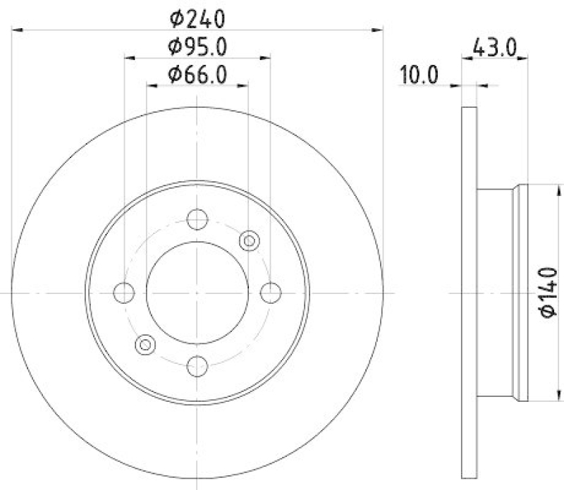 2x HELLA Bremsscheibe 8DD 355 113-361