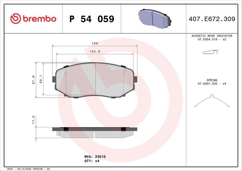 BREMBO Brake Pad Set, disc brake PRIME LINE