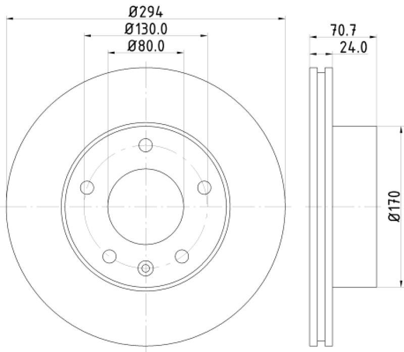 2x HELLA Brake Disc