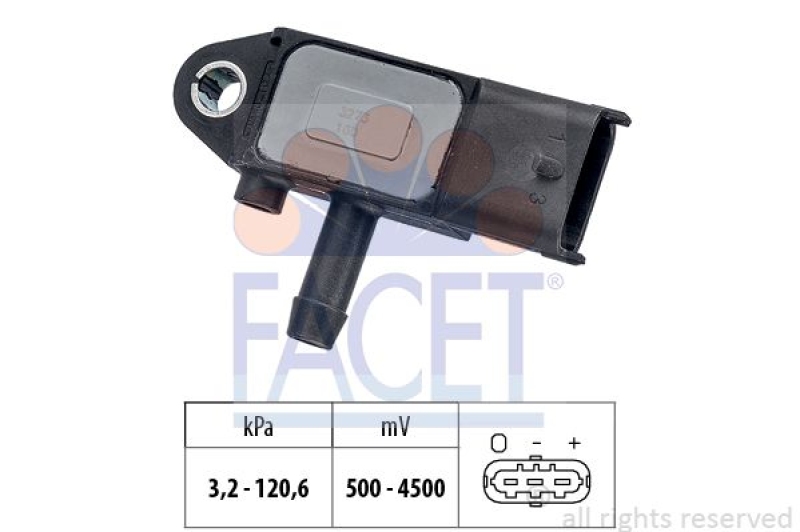 FACET Sensor, exhaust pressure Made in Italy - OE Equivalent