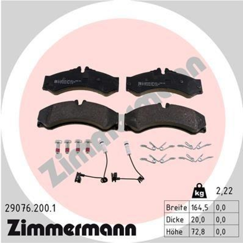 ZIMMERMANN Bremsbelagsatz, Scheibenbremse