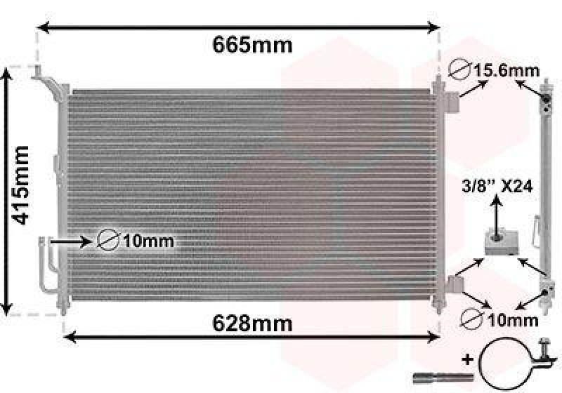 VAN WEZEL Kondensator, Klimaanlage *** IR PLUS *** 13005251