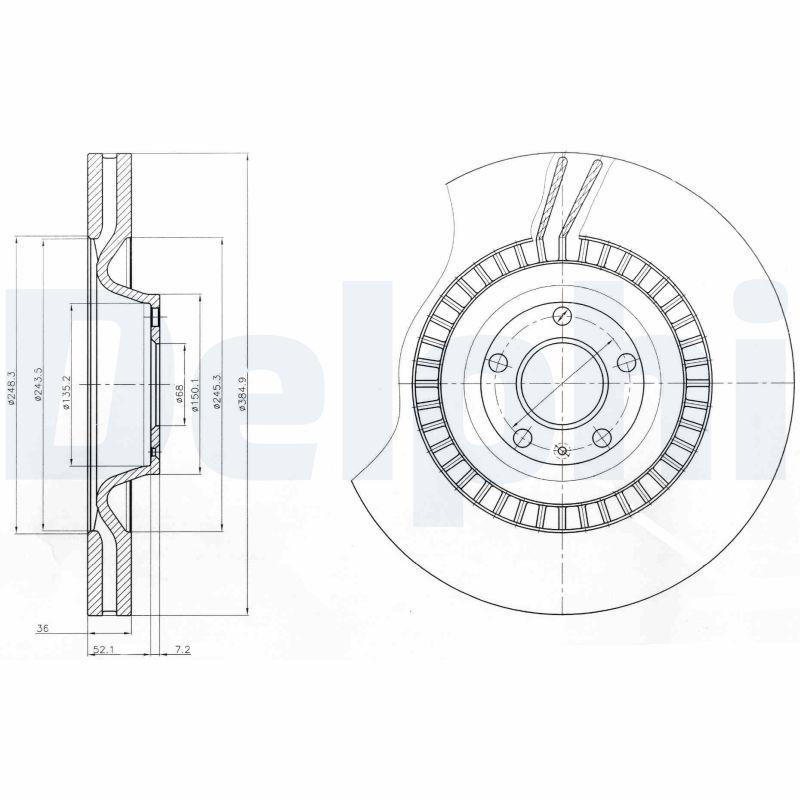 2x DELPHI Bremsscheibe