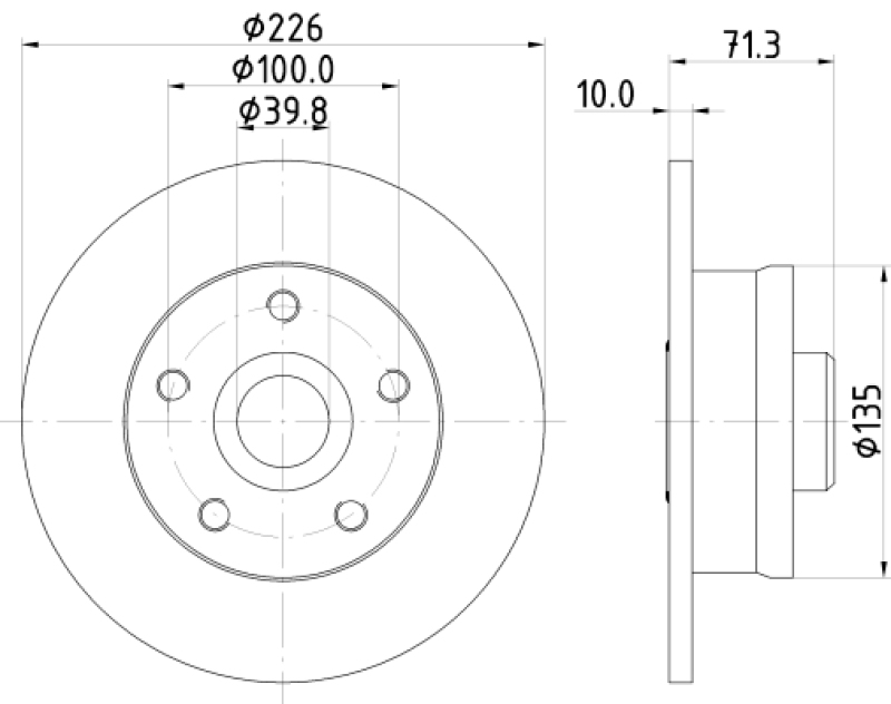 2x HELLA Brake Disc