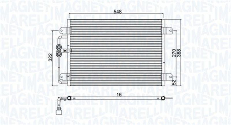 MAGNETI MARELLI Kondensator, Klimaanlage