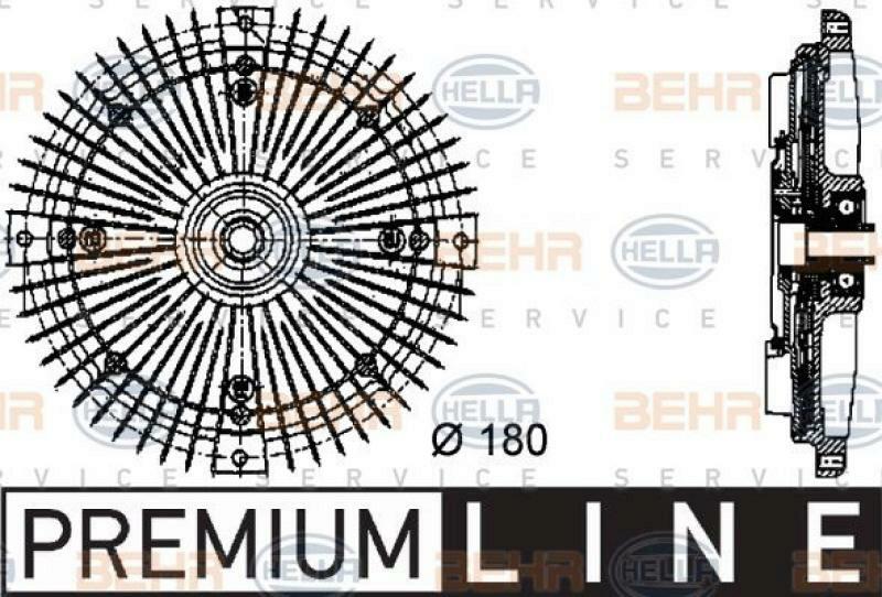 HELLA Clutch, radiator fan BEHR HELLA SERVICE *** PREMIUM LINE ***