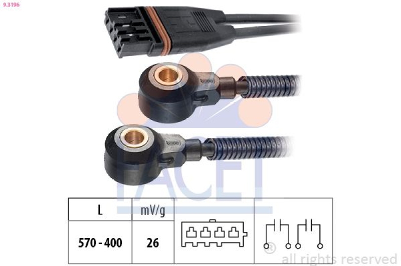 FACET Knock Sensor Made in Italy - OE Equivalent