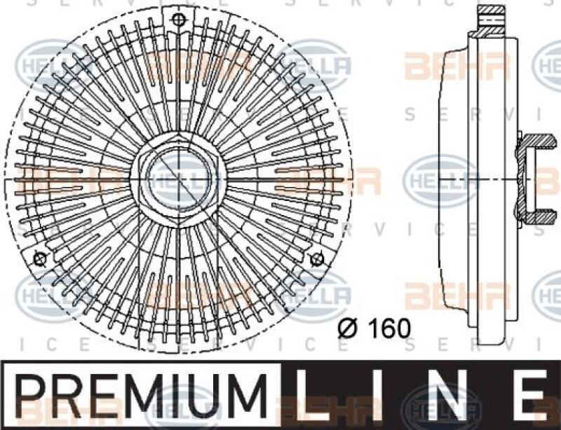 HELLA Clutch, radiator fan BEHR HELLA SERVICE *** PREMIUM LINE ***