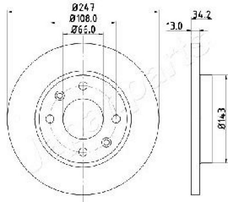2x JAPANPARTS Bremsscheibe