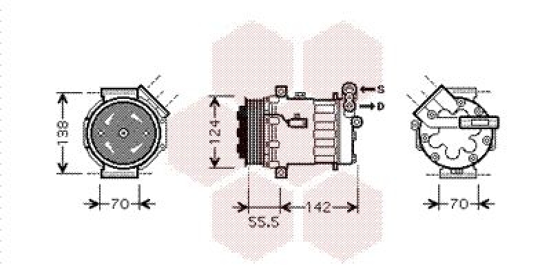 VAN WEZEL Kompressor, Klimaanlage 3700K447