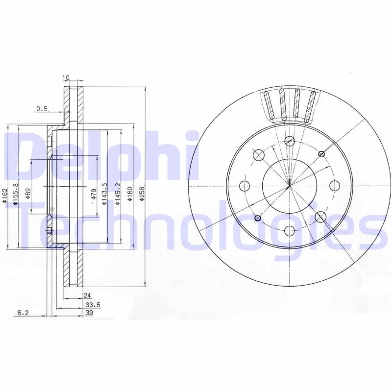 2x DELPHI Bremsscheibe