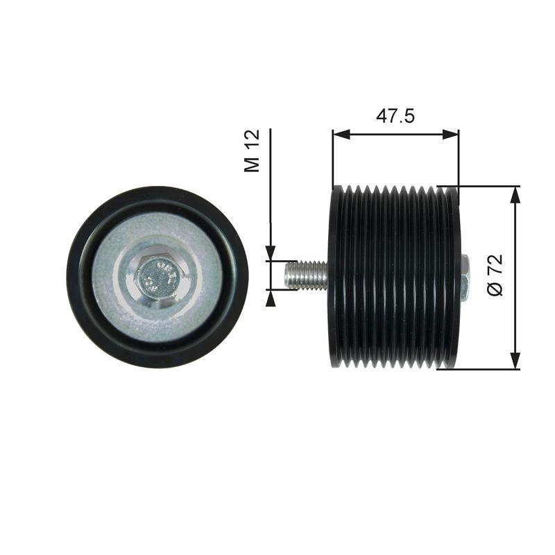 GATES Deflection/Guide Pulley, V-ribbed belt FleetRunner™