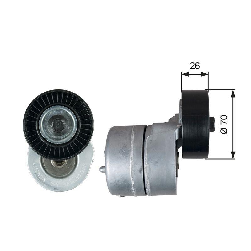 GATES Belt Tensioner, V-ribbed belt DriveAlign®