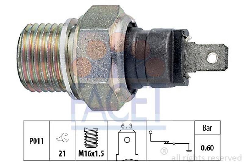 FACET Oil Pressure Switch Made in Italy - OE Equivalent