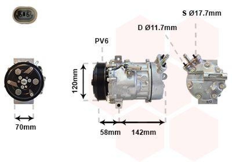 VAN WEZEL Compressor, air conditioning