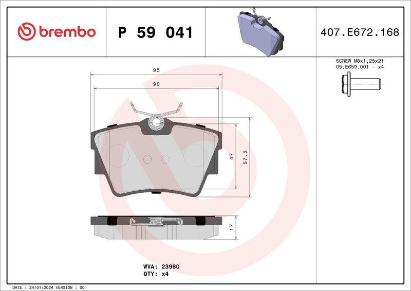 BREMBO Brake Pad Set, disc brake