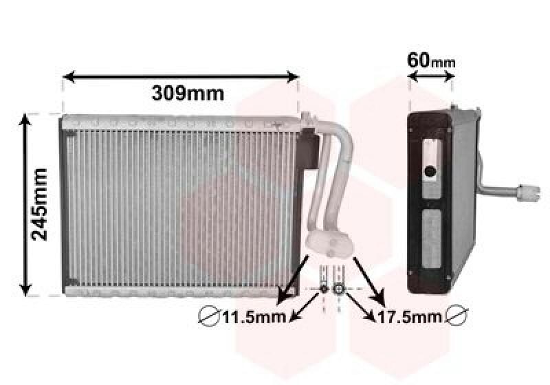 VAN WEZEL Evaporator, air conditioning