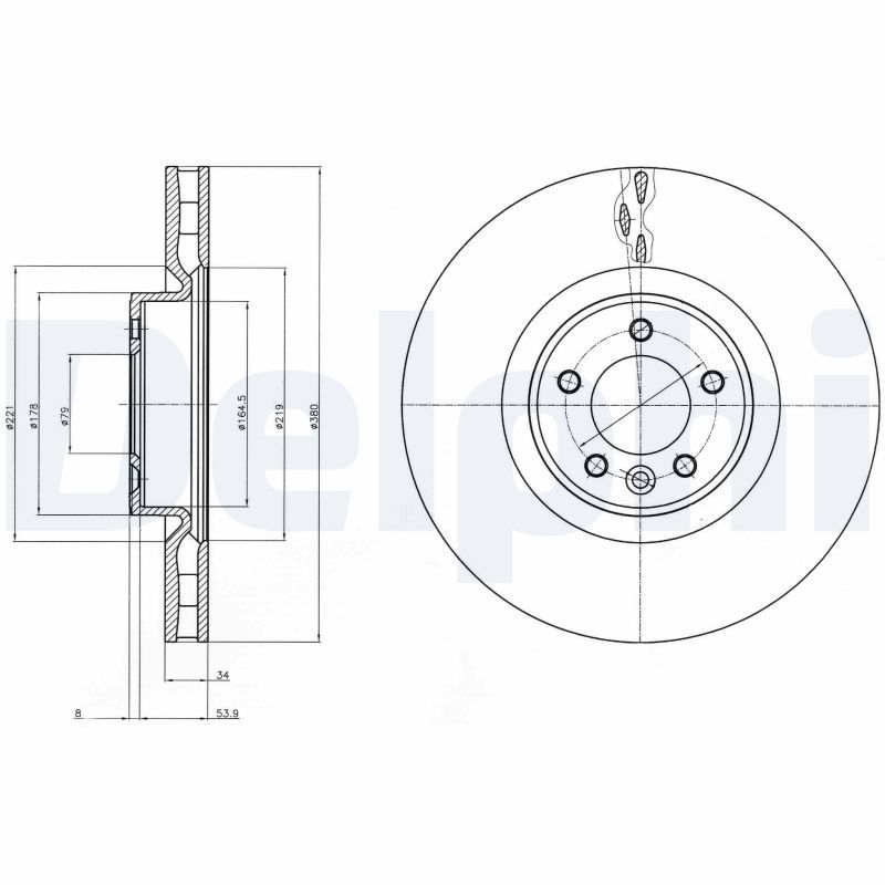 2x DELPHI Bremsscheibe BG9079C