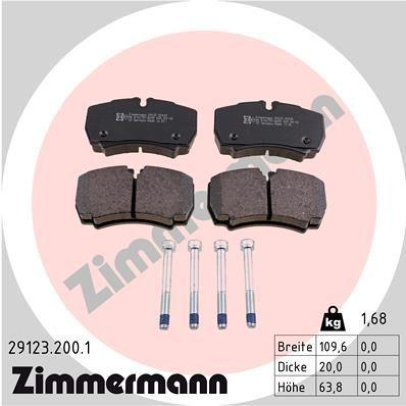 ZIMMERMANN Brake Pad Set, disc brake