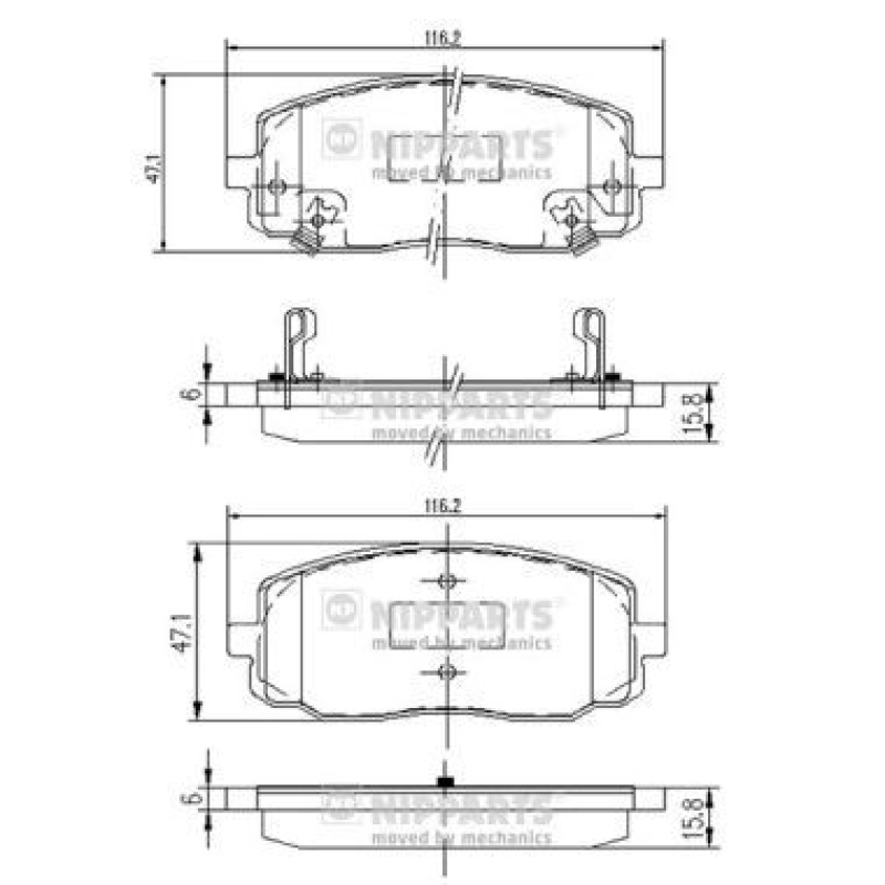 NIPPARTS Brake Pad Set, disc brake