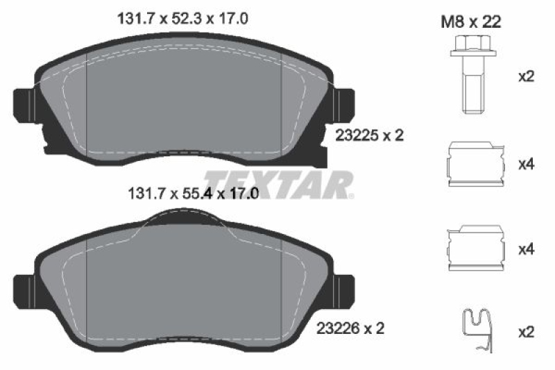 TEXTAR Brake Pad Set, disc brake Q+