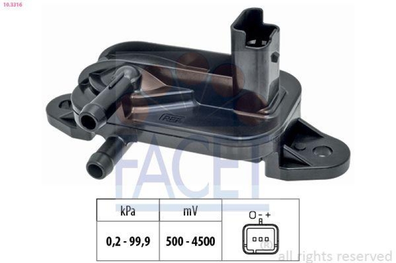 FACET Luftdrucksensor, Höhenanpassung Made in Italy - OE Equivalent