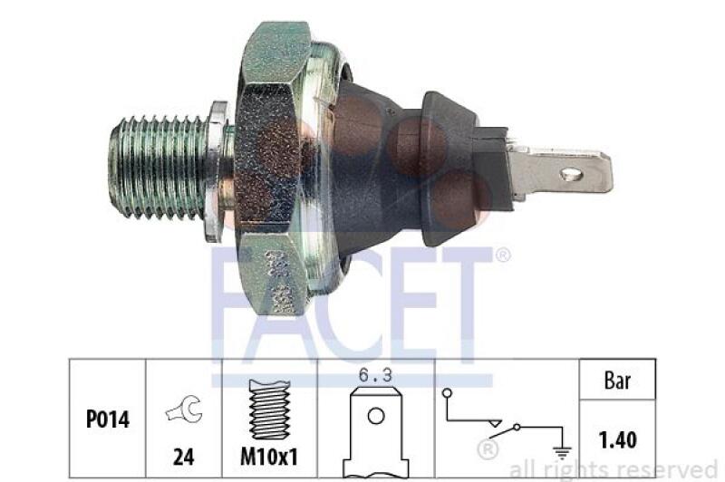 FACET Oil Pressure Switch Made in Italy - OE Equivalent