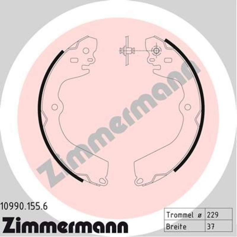 ZIMMERMANN Brake Shoe Set, parking brake