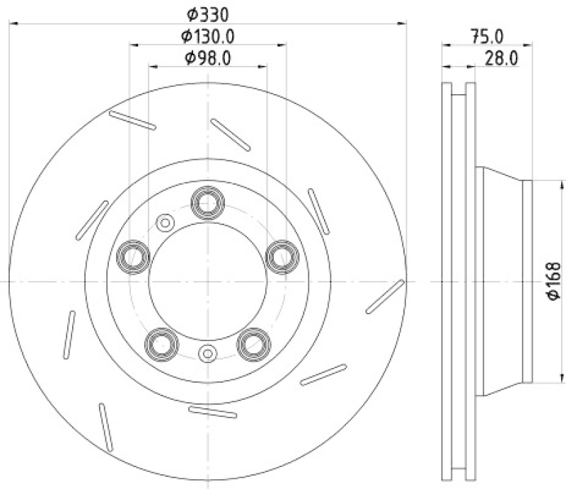 2x HELLA Bremsscheibe PRO High Carbon