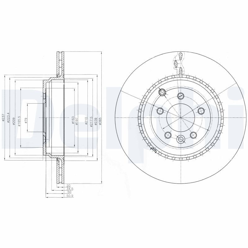 2x DELPHI Bremsscheibe